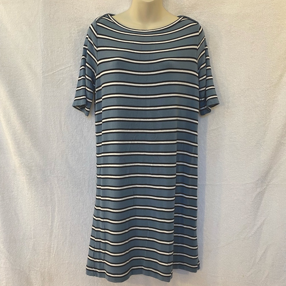 Lou & Grey | Blue & White Striped Tee Dress